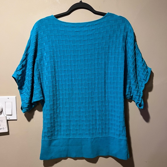 Coldwater Creek Ladies S Bright Blue Waffle Top - Picture 6 of 8